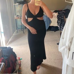 Cut out dress in between midi and long on me